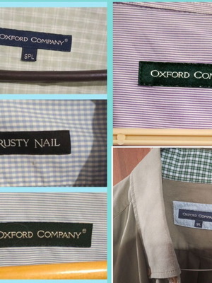 Pack of 5 men's XXL cotton shirts like new, Oxford Company and Rusty Nail