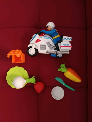 Kitchen toys and police motorcycle like new