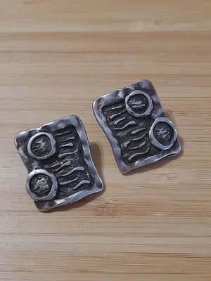 Boho stud earrings new, black and silver
