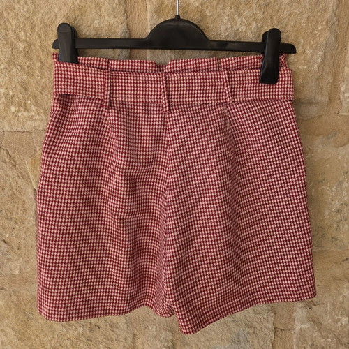 Imperial Italy Plaid Checked High Waist Shorts like new, white and red
