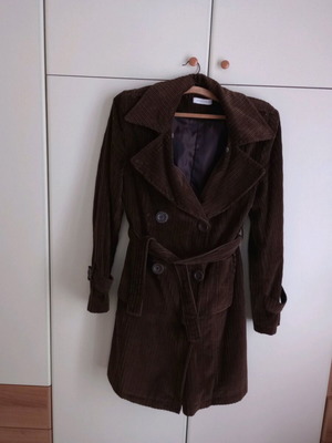 Raxevsky corduroy trench coat brown like new with belt