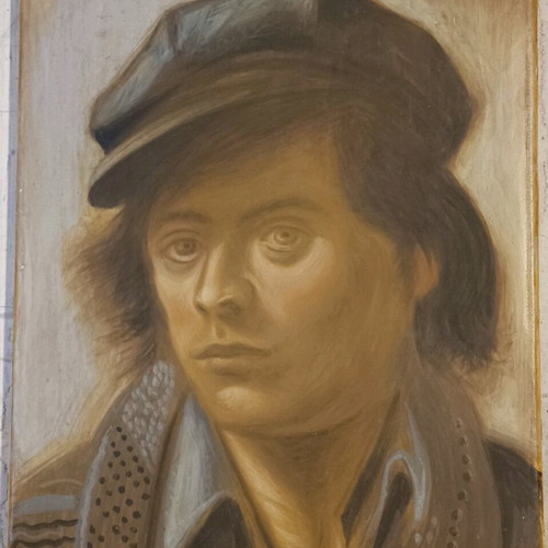Portrait study like new, egg tempera on canvas 30x40 cm