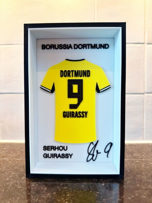 Serhou Guirassy Borussia Dortmund framed jersey collectible