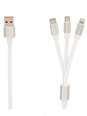 Καλώδιο φόρτισης 3 σε 1, 1,2 μ. συρταρωτό με 8 pin, Type C και micro USB