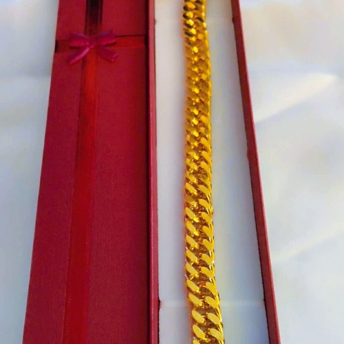 Men's Bracelet gold color stainless steel 12mm wide new