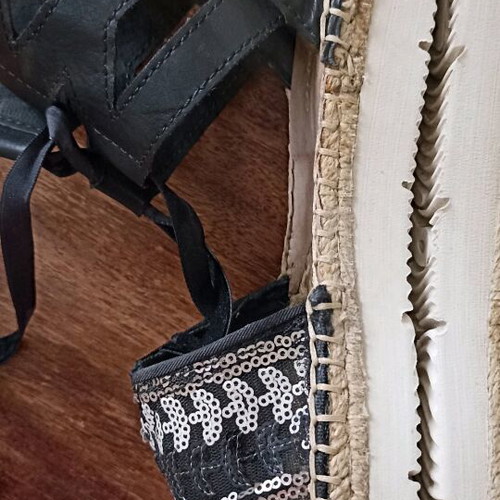 Espadrilles Joy & Mario 38 like new, black, beige, embroidered with sequins