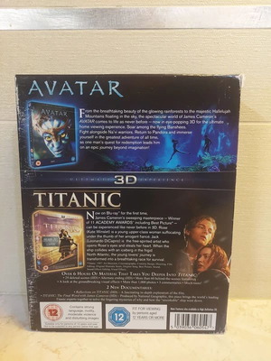 James Cameron Avatar and Titanic Combo Blu Ray 3d like new