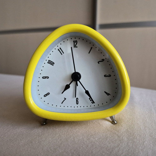IKEA DROLLA Scandinavian Retro Alarm Clock like new, yellow