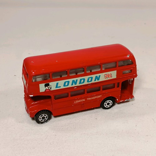 London metal bus used, red double-decker vintage