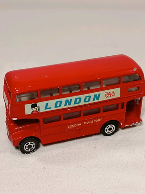 London metal bus used, red double-decker vintage
