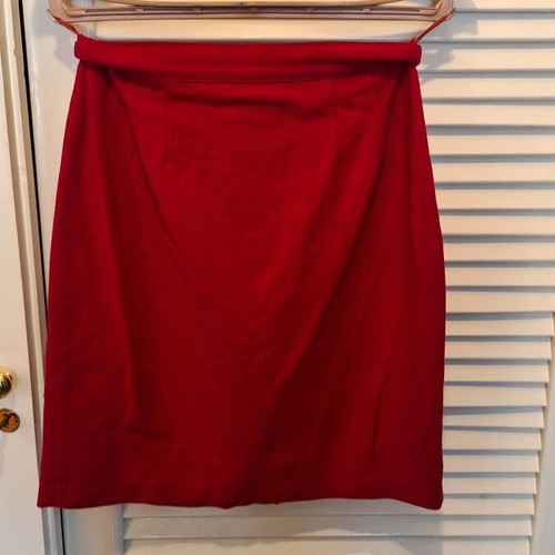 Stefanel red wool skirt used, size XXL
