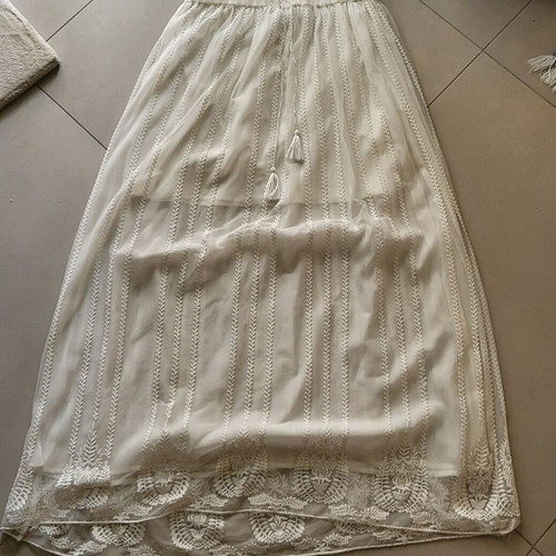 Zara maxi skirt white vintage lace embroidered like new