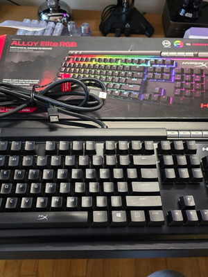 HyperX Alloy Elite RGB mechanical gaming keyboard used with Cherry MX Red switches