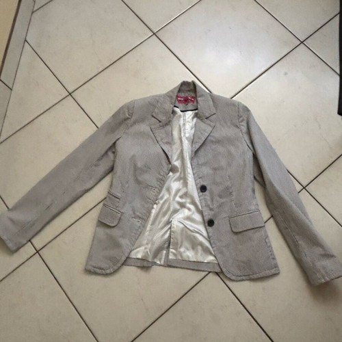 Women's striped blazer M, like new, navy blue