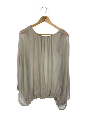 Silk sleeveless blouse used, one size, beige