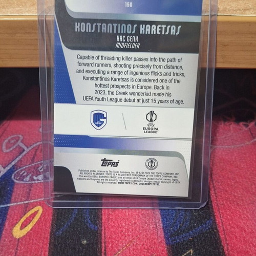 2025-26 Topps Chrome UEFA Club Comp. Purple Lava #150 Konstantinos Karetsas /75