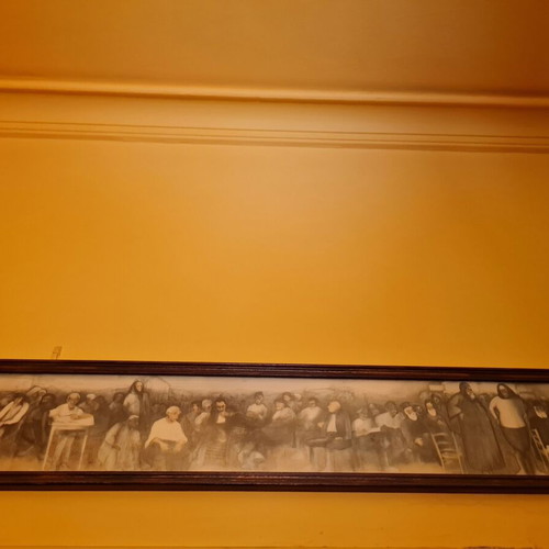 Vintage elongated painting used