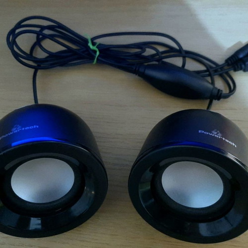 PowerTech black speakers with AUX 3.5mm connection