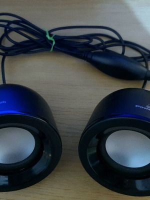 PowerTech black speakers with AUX 3.5mm connection