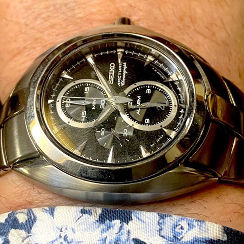 Seiko Arctura chronograph used, waterproof 100m, 48mm