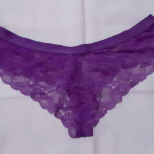 Zara Brazilian lace panties, purple, large, new