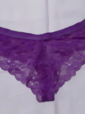 Zara Brazilian lace panties, purple, large, new