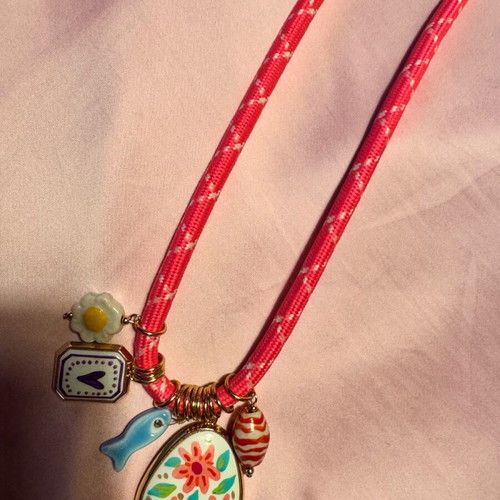 Long necklace Zara pink and gold like new