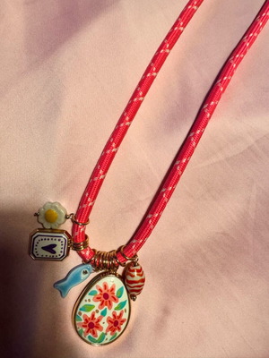 Long necklace Zara pink and gold like new