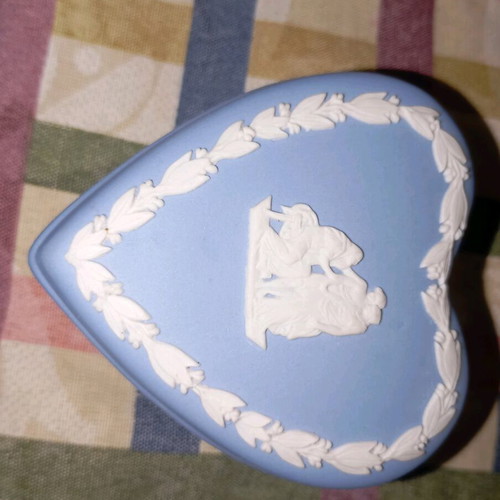 Jasperware Heart Jewelry Box new by Wedgwood