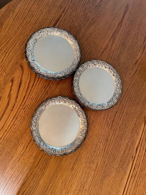 Gianniotika silver-plated plates used, pack of 20, handmade carving
