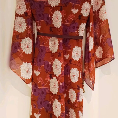 Floral midi cocktail dress Etam like new with bell sleeves