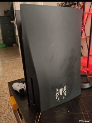 PS5 Spider-Man Edition console with Spider-Man controller