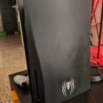 PS5 Spider-Man Edition console with Spider-Man controller
