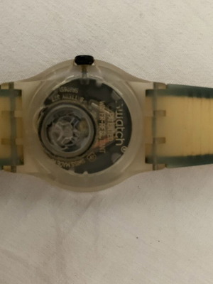 Swatch Swiss ρολόι χειρός σαν καινούργιο, unisex, άσπρο και γκρι