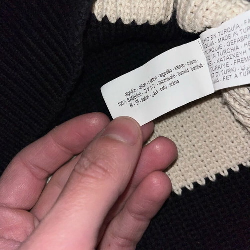 Zara half-zip sweater, black and white, size L