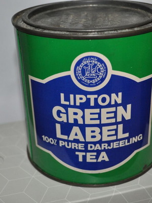 Lipton Green Tea tin container used, 500 grams