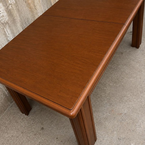 Solid wood dining table with extension