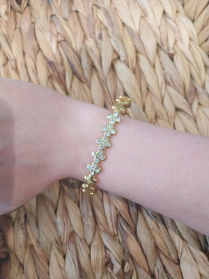 Silver bracelet with zircon crosses 6.5x5.5cm new