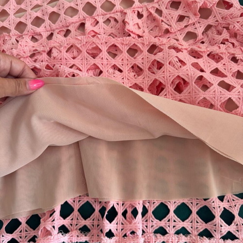 Pink Designer Cocktail Dress Open Back Size S Like New