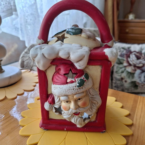 Christmas ceramic candle holder like new