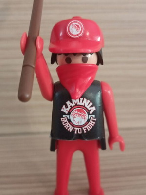 Playmobil Olympiacos Fan Figure like new with team flag