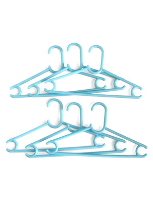 Κρεμάστρες ντουλάπας παιδικές πλαστικές σιέλ, σαν καινούργιες, 6 τμχ