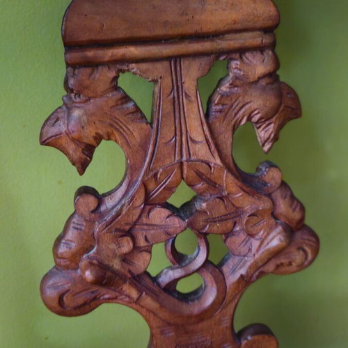 Carved antique sofa used with velvet fabric 19th century