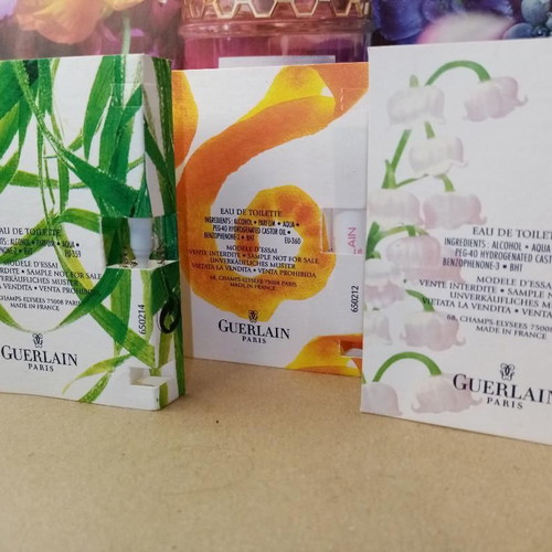 Aqua Allegoria vintage gift cards used with Guerlain perfumes