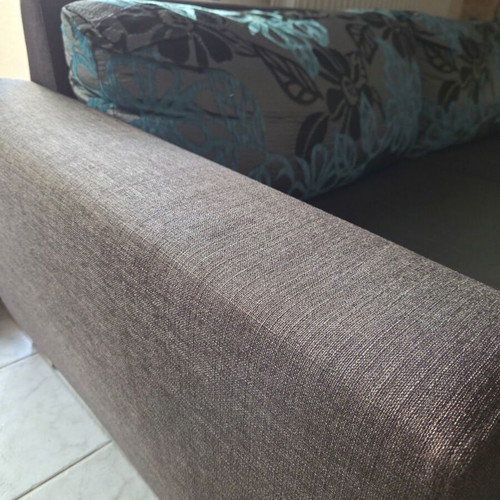 Black Red White three-seater sofa like new, 220x90 cm