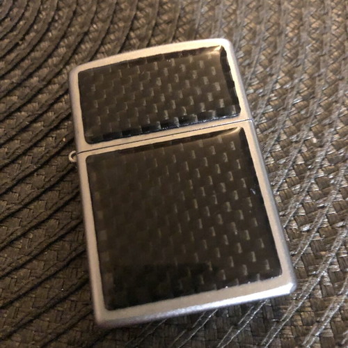 Zippo lighter Carbon Fiber emblem #670 used, vintage 1999-2000