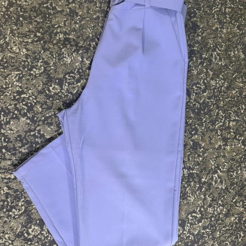 Lilac high-waisted pants like new with belt size M/L