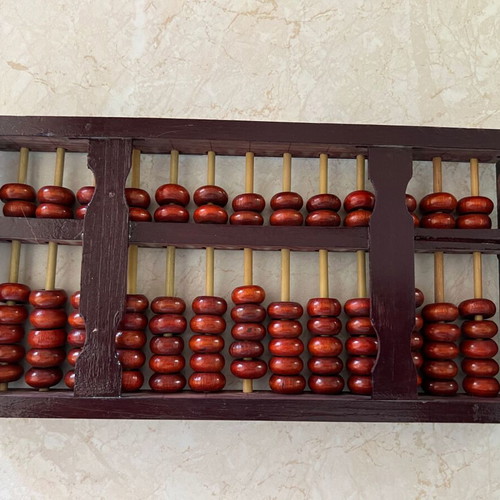 Vintage Chinese Abacus 1990 like new, redwood beads