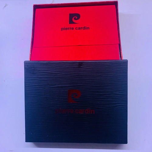 Pierre Cardin men's wallet new, black with embossed texture