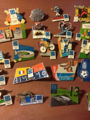 Καρφίτσες Pins Αθήνα 2004 καινούργιες, συλλεκτικές 21 τεμάχια με κατάλογο